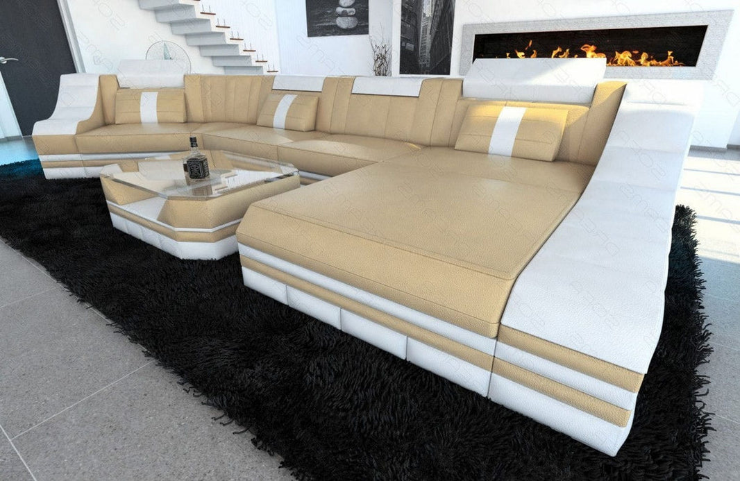 Leder Couch Turino C-Form