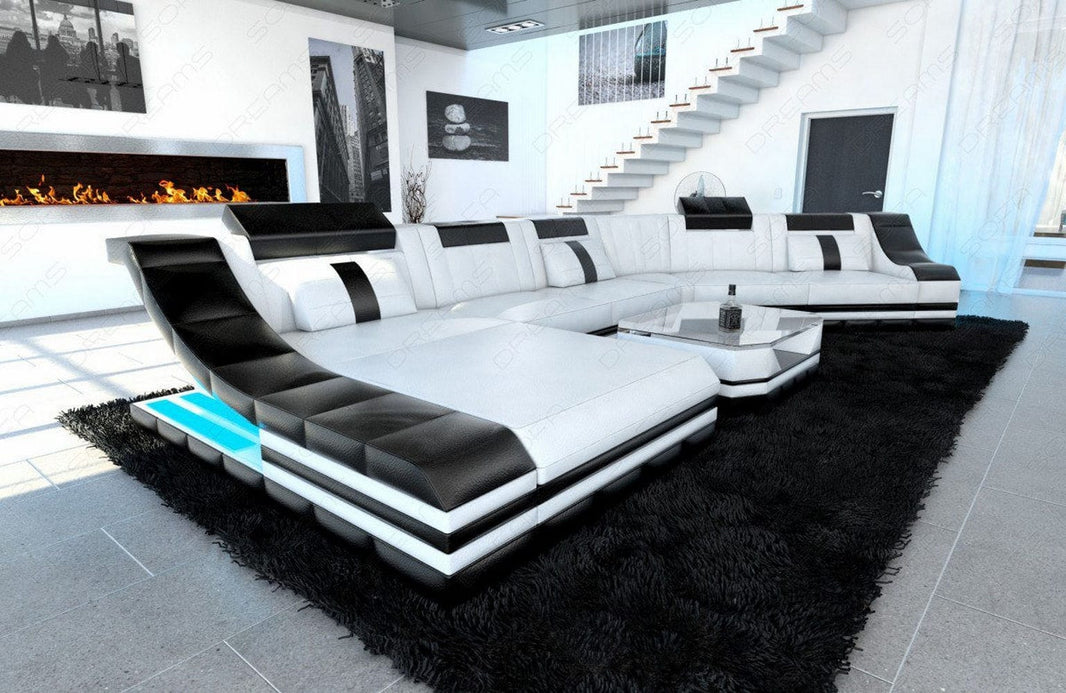 XXL Wohnlandschaft Turino CL-Form in Leder