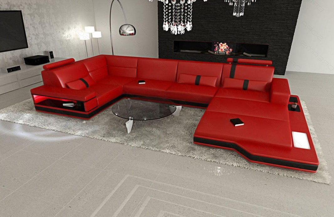 Sofa Messana U-Form in Leder