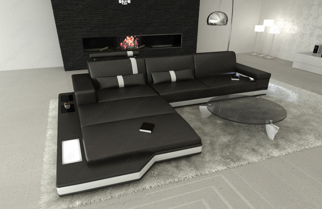 Mini Ecksofa Messana L-Form aus Leder