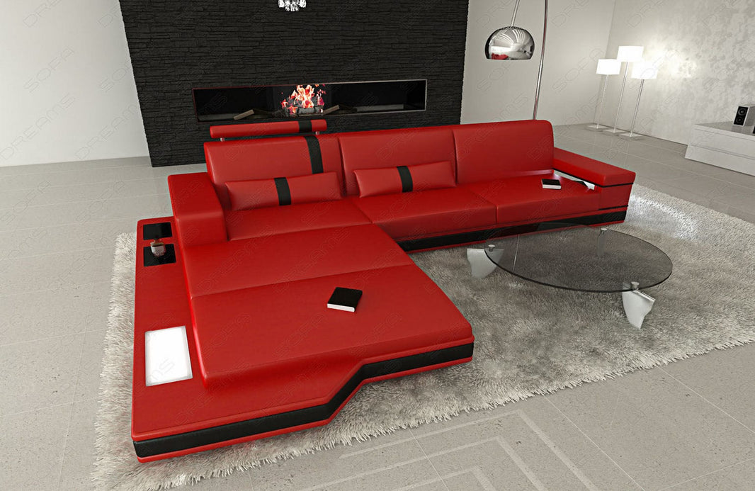 Mini Ecksofa Messana L-Form aus Leder