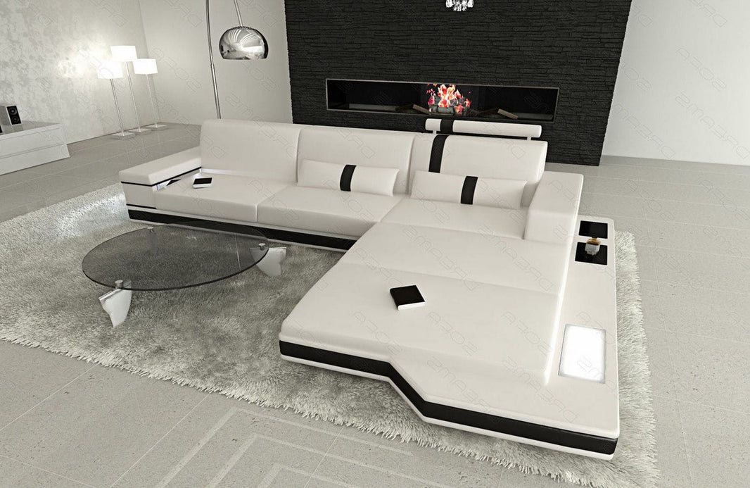 Mini Ecksofa Messana L-Form aus Leder
