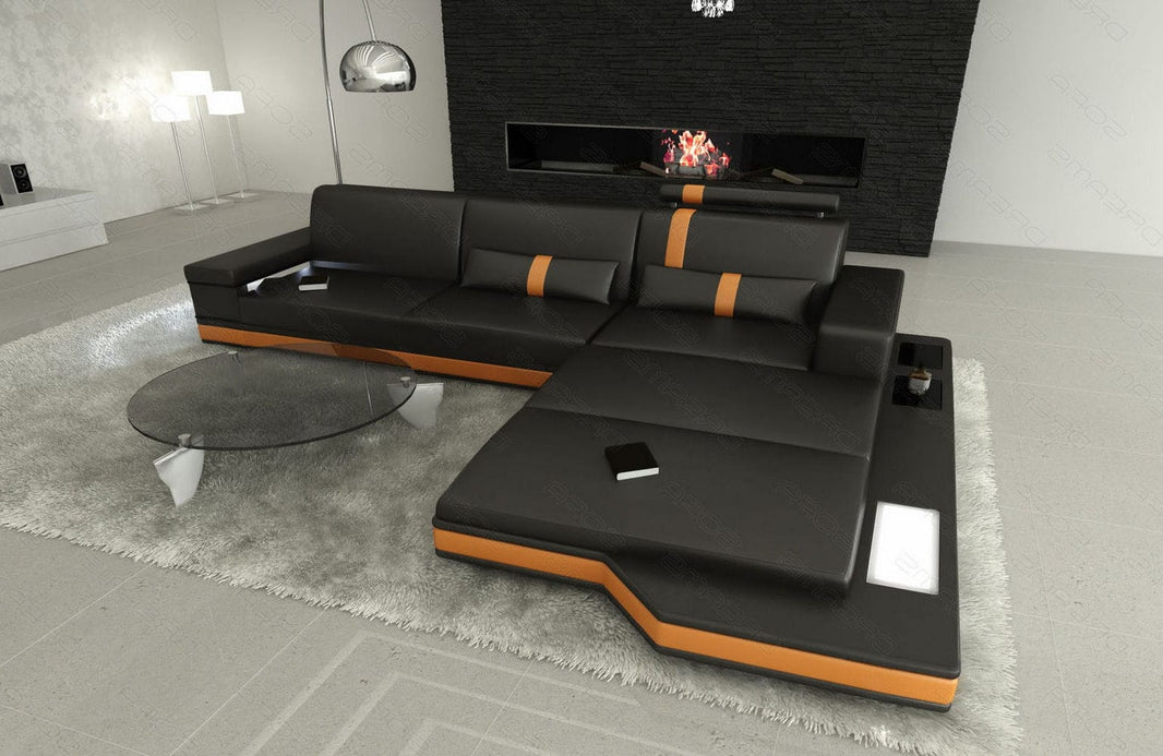 Mini Ecksofa Messana L-Form aus Leder