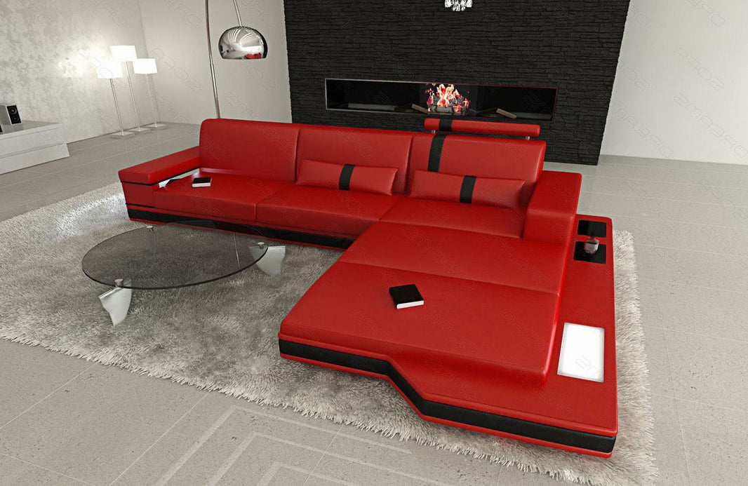 Mini Ecksofa Messana L-Form aus Leder