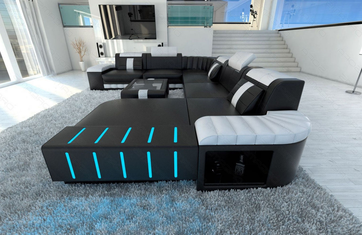 Mini XXL Leder Wohnlandschaft Bellagio