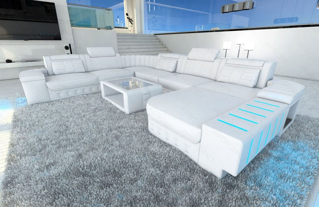 XXL Wohnlandschaft Bellagio U-Form aus Leder