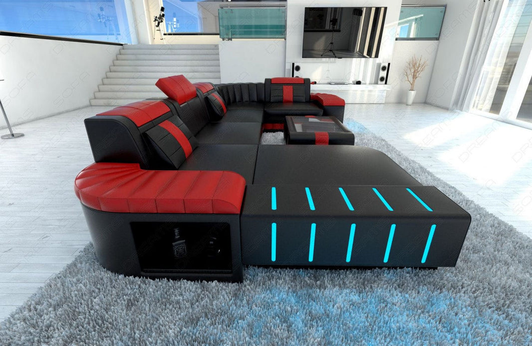 Mini Wohnlandschaft Bellagio U-Form in Leder