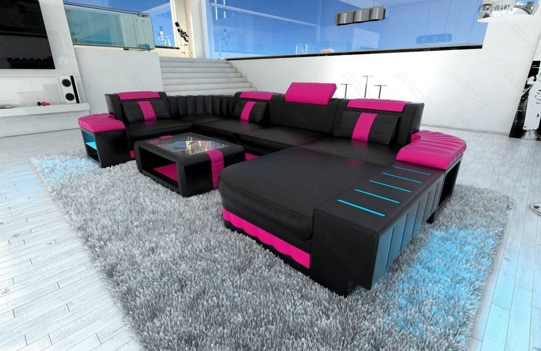 Wohnlandschaft Bellagio U-Form aus Leder