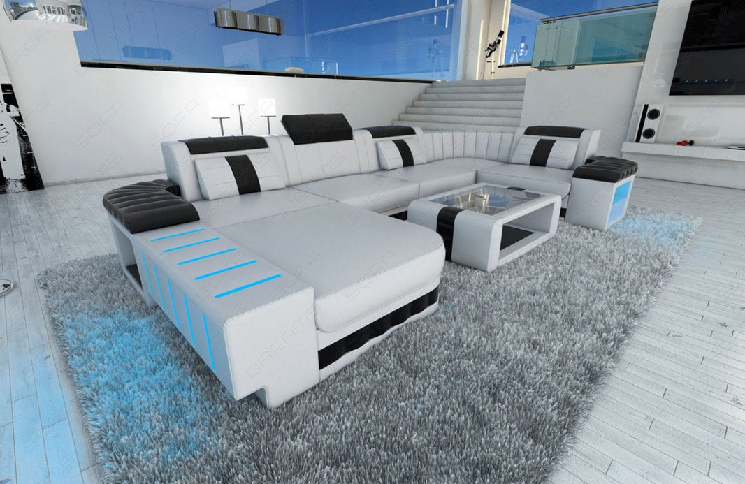 Wohnlandschaft Bellagio U-Form aus Leder