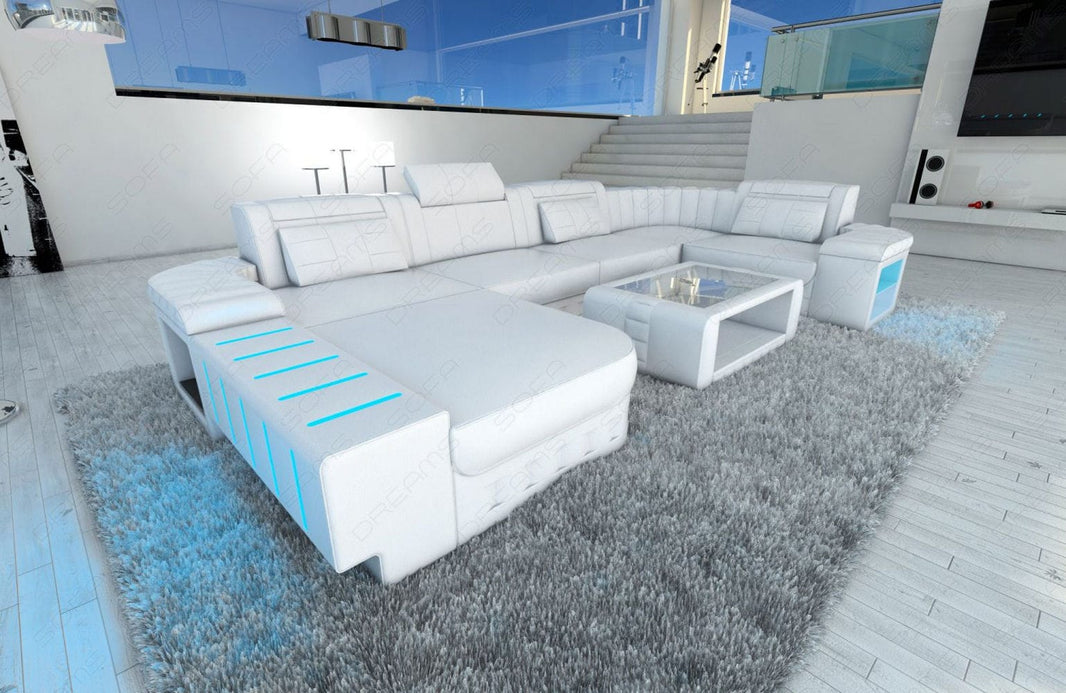 Wohnlandschaft Bellagio U-Form aus Leder