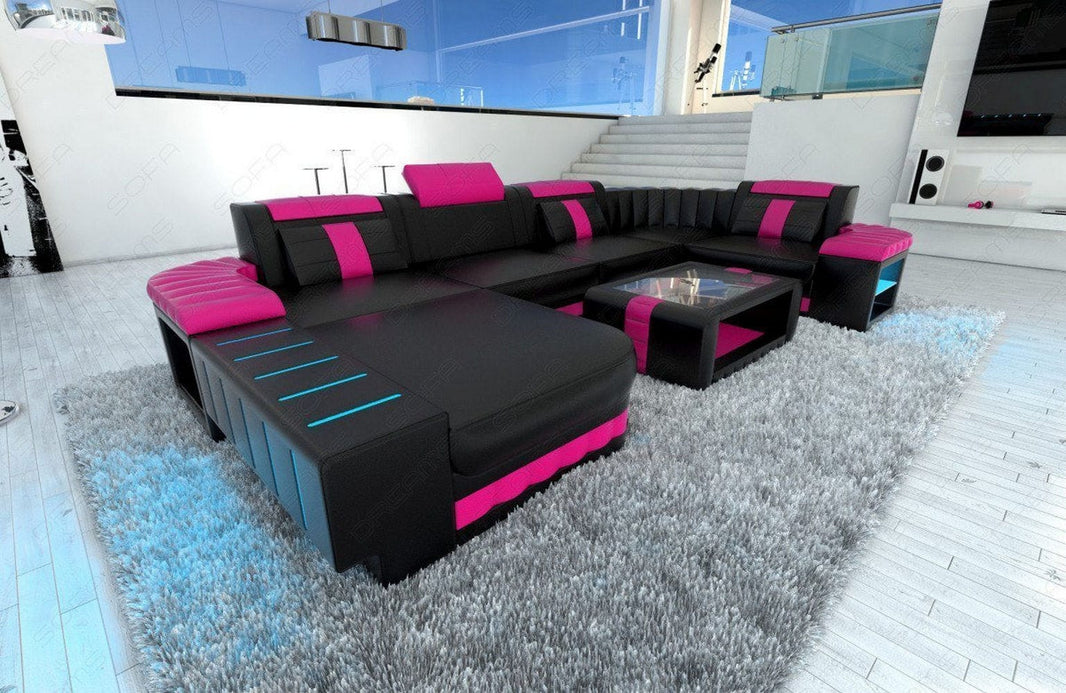 Wohnlandschaft Bellagio U-Form aus Leder