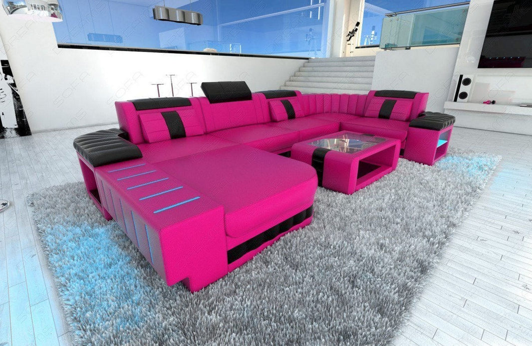 Wohnlandschaft Bellagio U-Form aus Leder