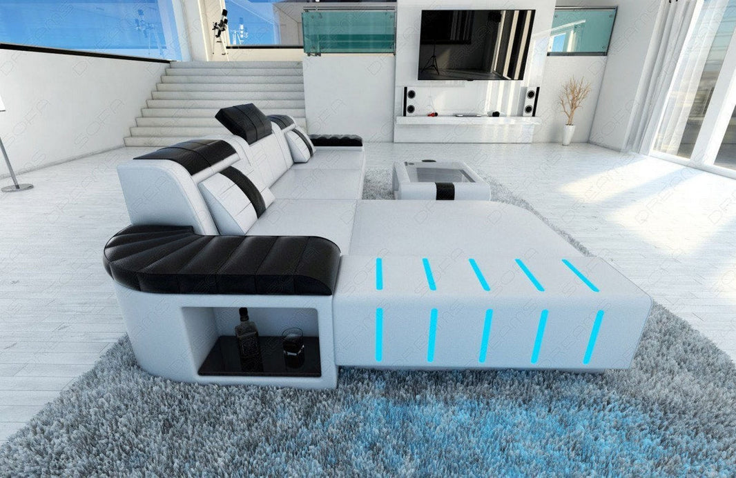 Mini Couch Bellagio L-Form in Leder
