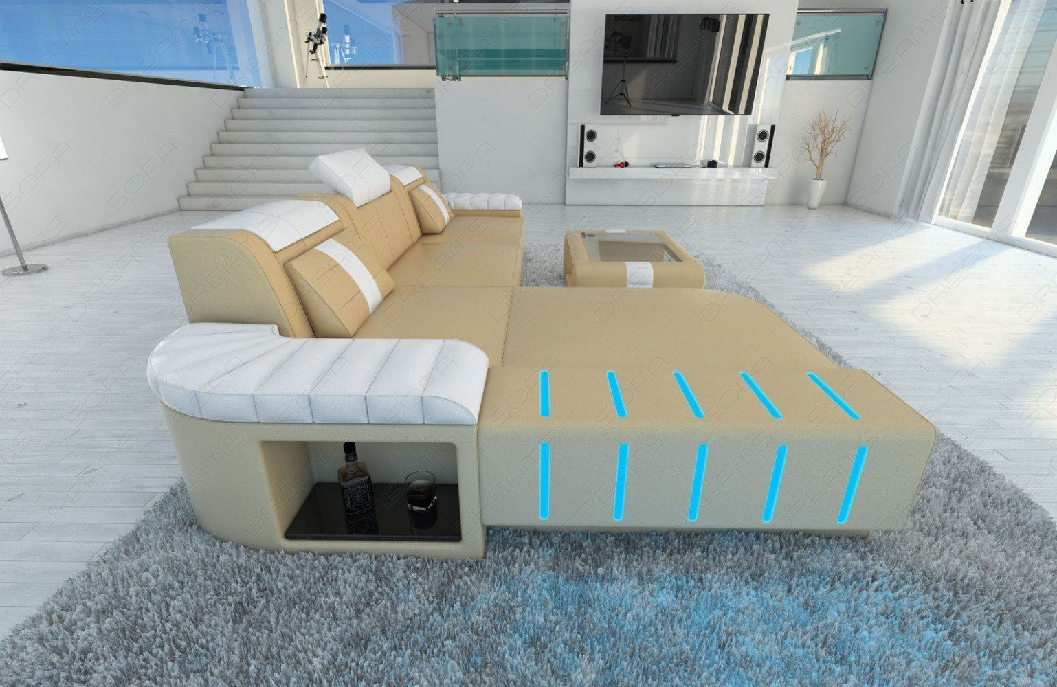 Mini Designersofa Bellagio Led L-Form – Komfort Pur