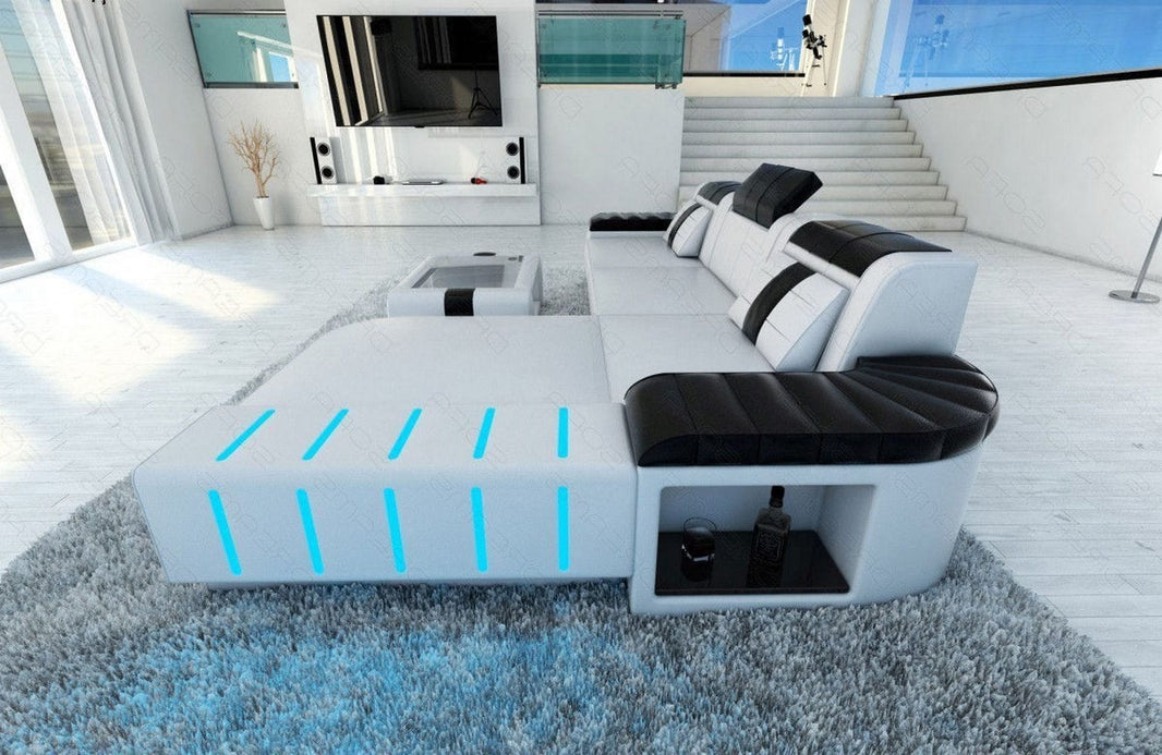 Mini Couch Bellagio L-Form in Leder