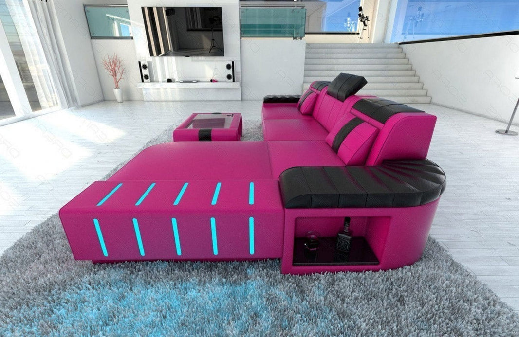 Mini Couch Bellagio L-Form in Leder