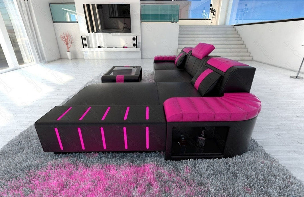 Mini Couch Bellagio L-Form in Leder