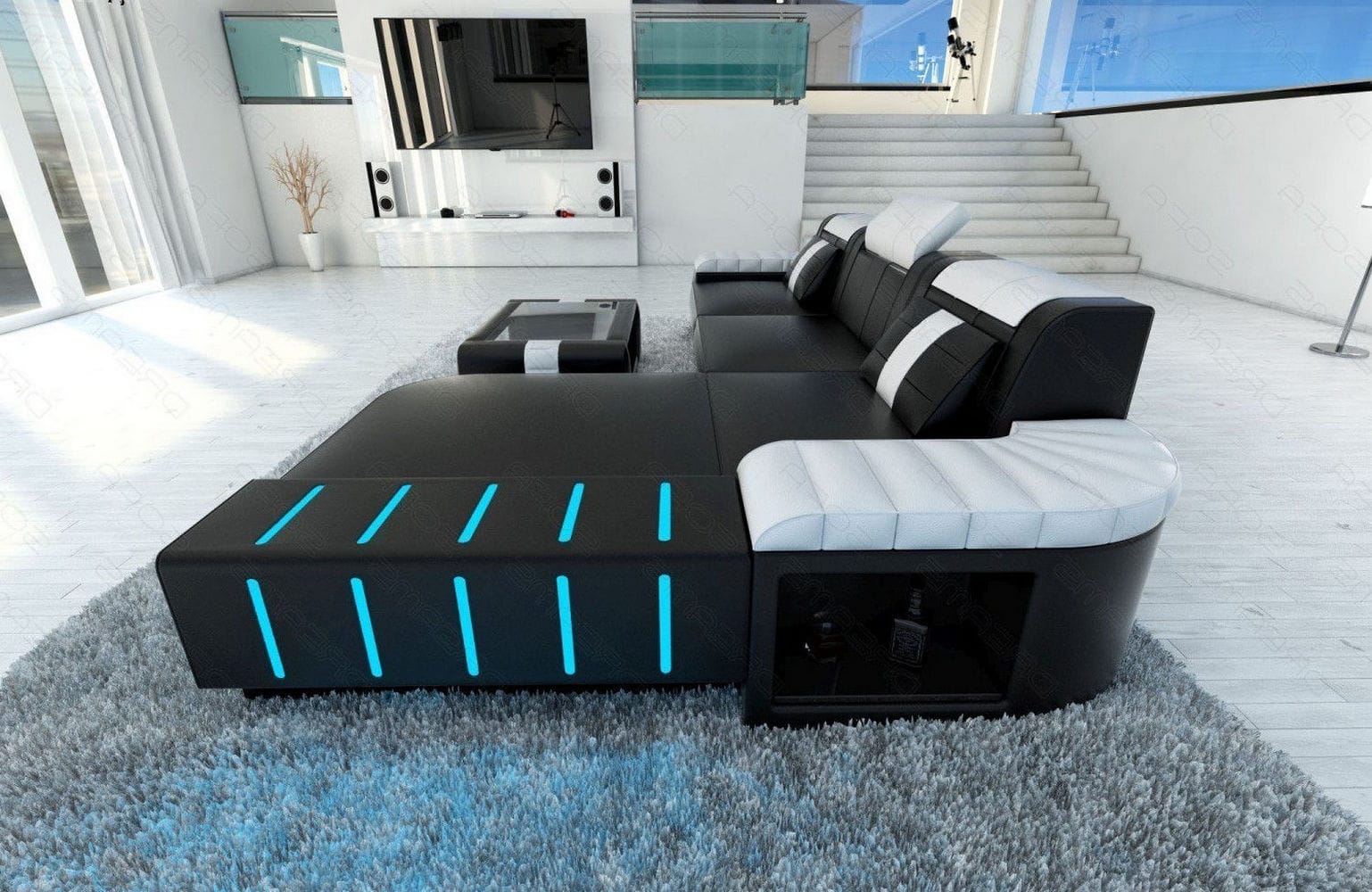 Designersofa Bellagio L-Form mit LED