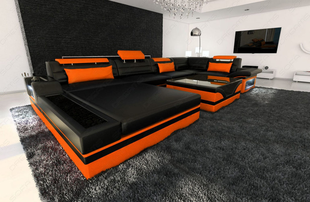 Mini Sofa Mezzo U-Form in Leder