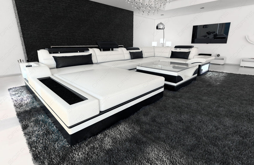 Mini Sofa Mezzo U-Form in Leder