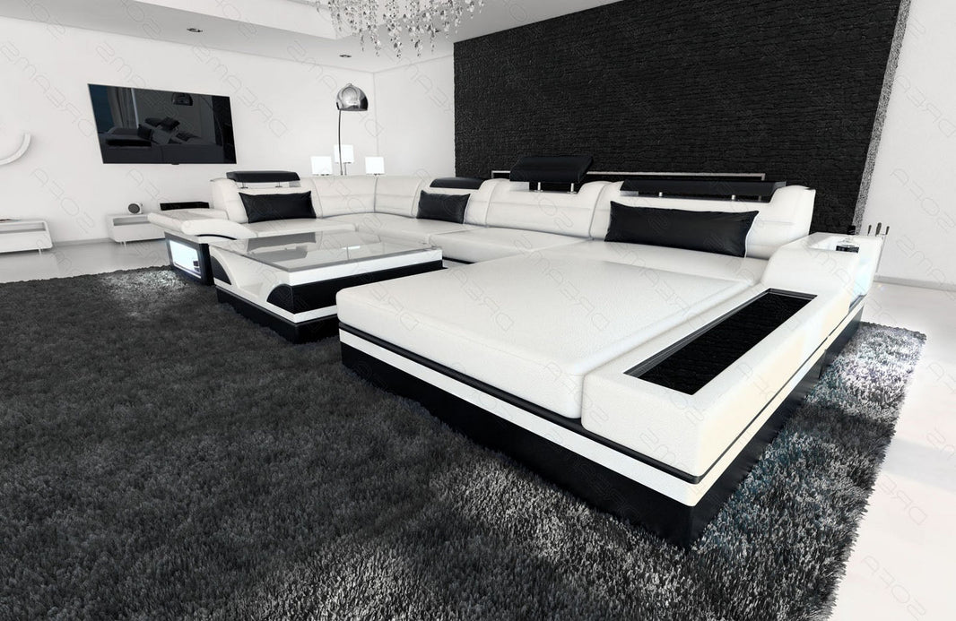 Mini Sofa Mezzo U-Form in Leder