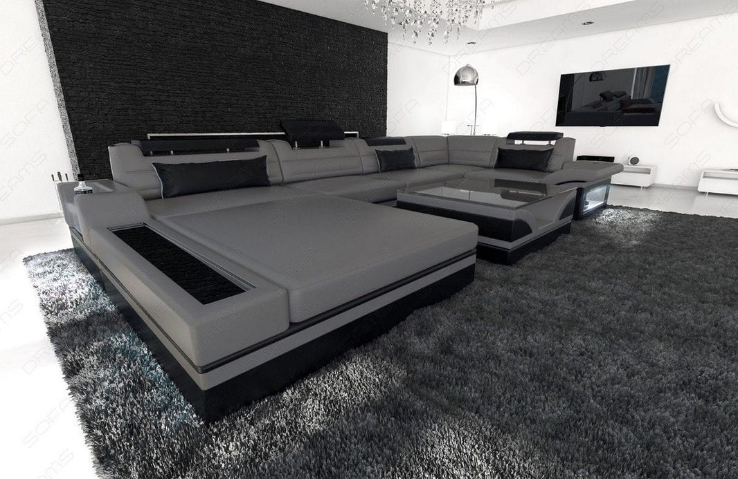 Mini Sofa Mezzo U-Form in Leder