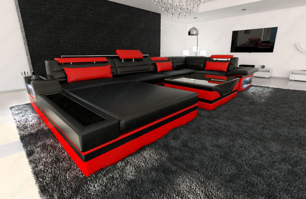 Mini Sofa Mezzo U-Form in Leder