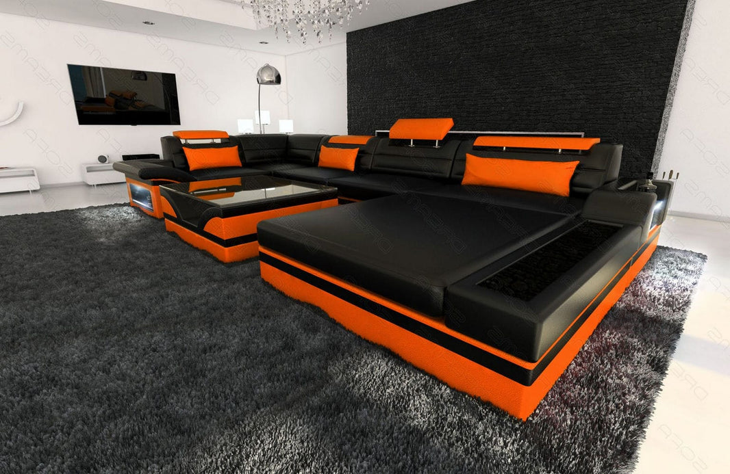 Sofa Mezzo U-Form in Leder