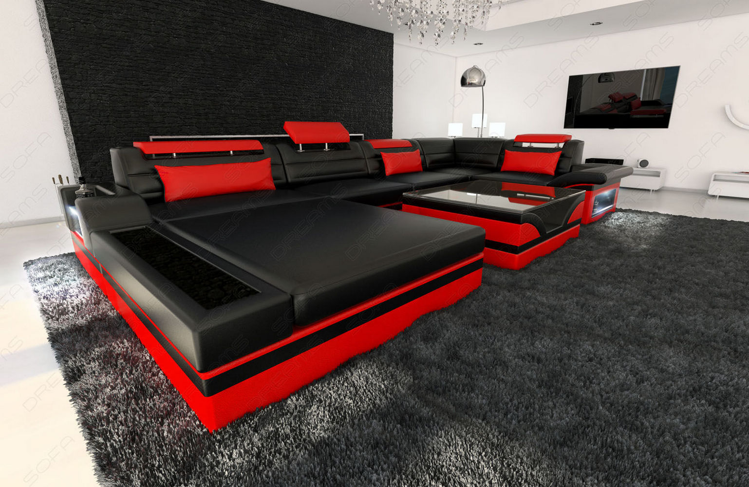 Luxus Wohnlandschaft Mezzo mit LED