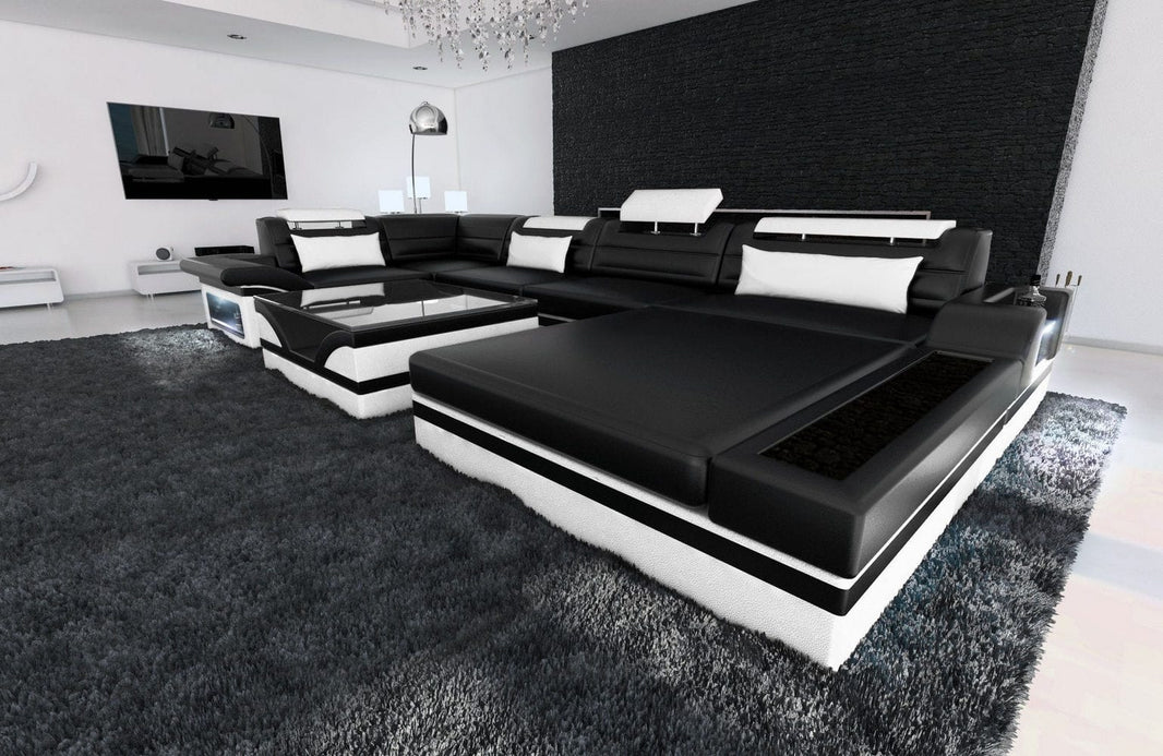 Sofa Mezzo U-Form in Leder