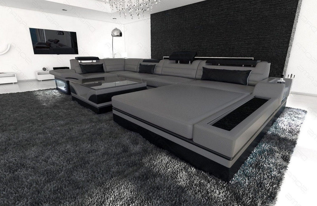 Sofa Mezzo U-Form in Leder