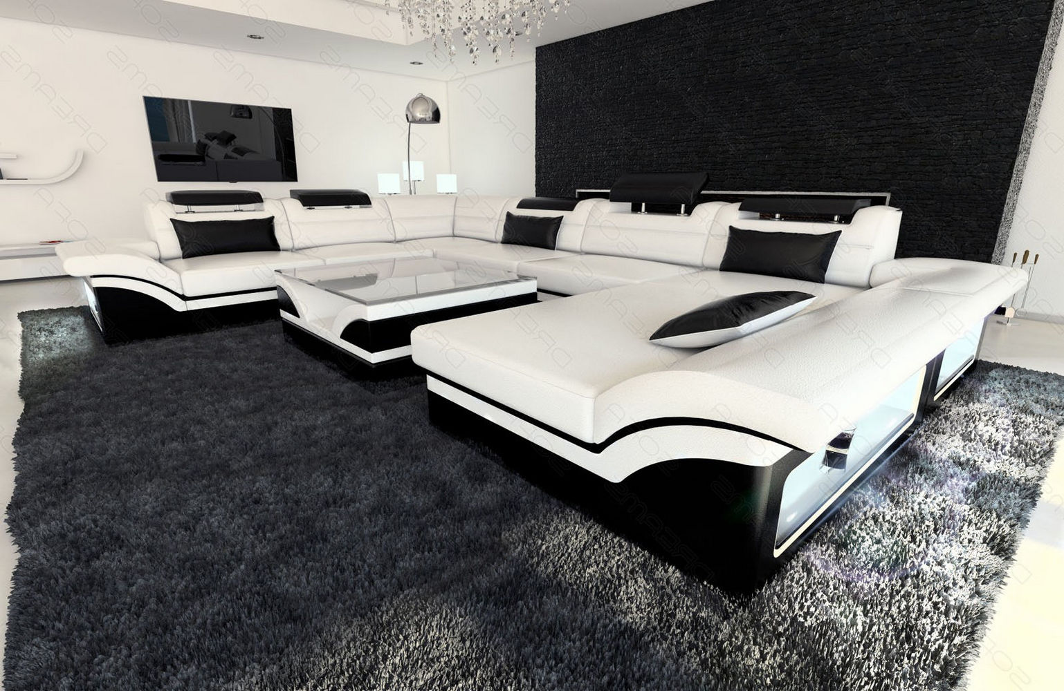 Wohnlandschaft Enzo XXL Ledersofa