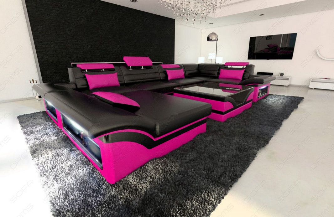 Mini Sofa Enzo U-Form in Leder