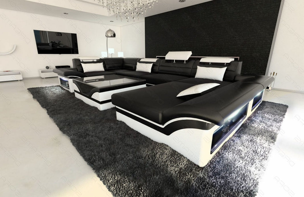 Mini Sofa Enzo U-Form in Leder
