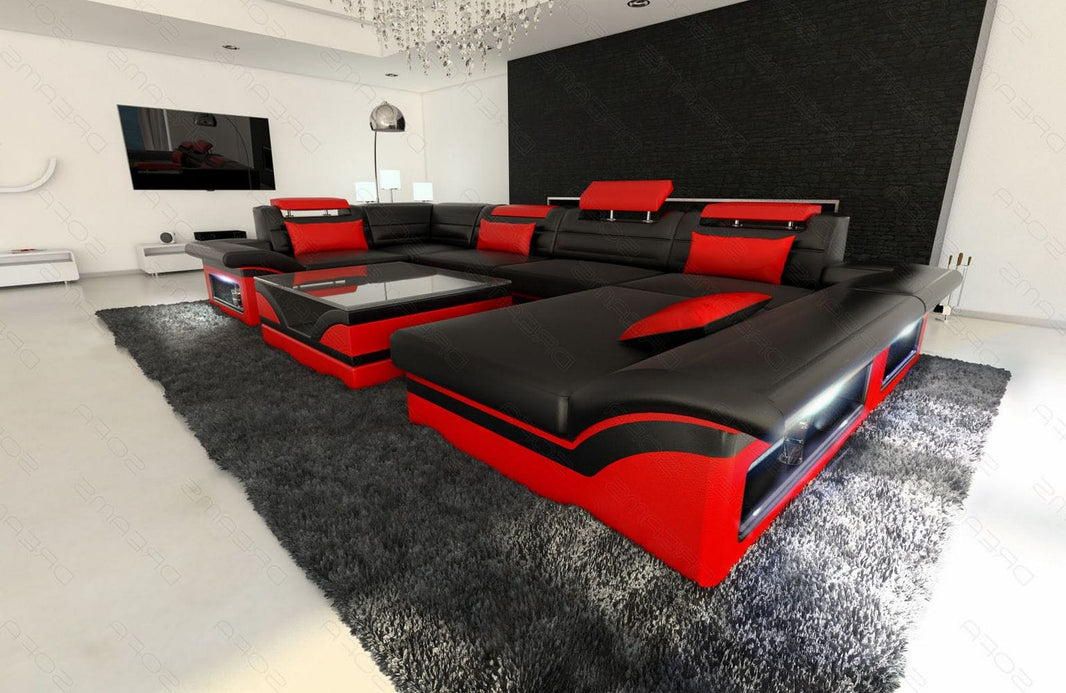 Sofa Enzo U-Form in Leder