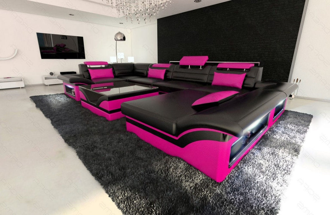 Sofa Enzo U-Form in Leder