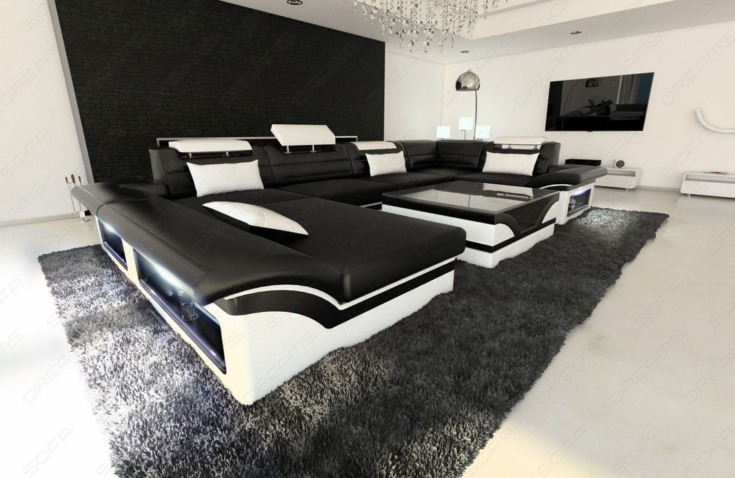 Sofa Enzo U-Form in Leder