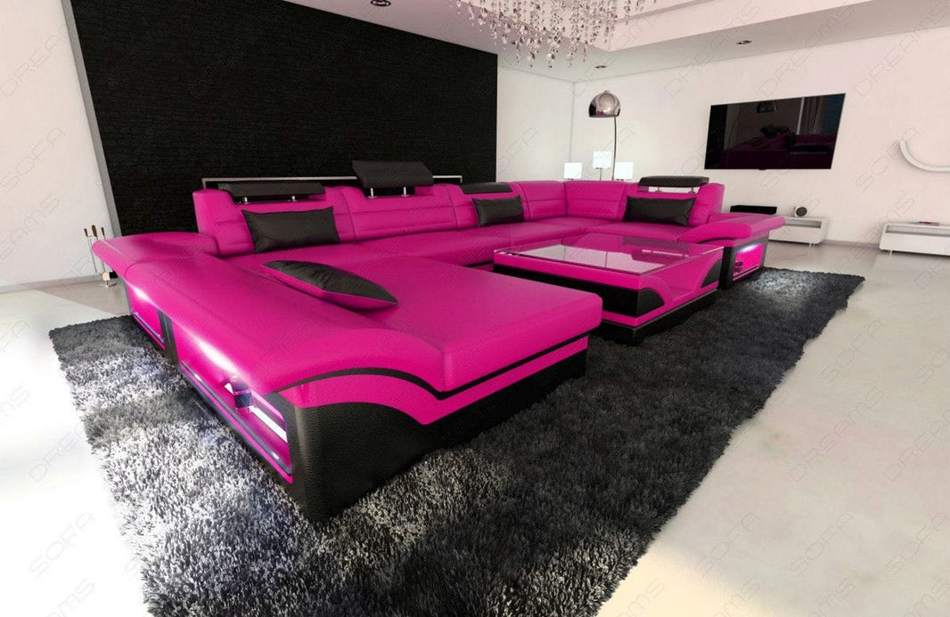 Sofa Enzo U-Form in Leder