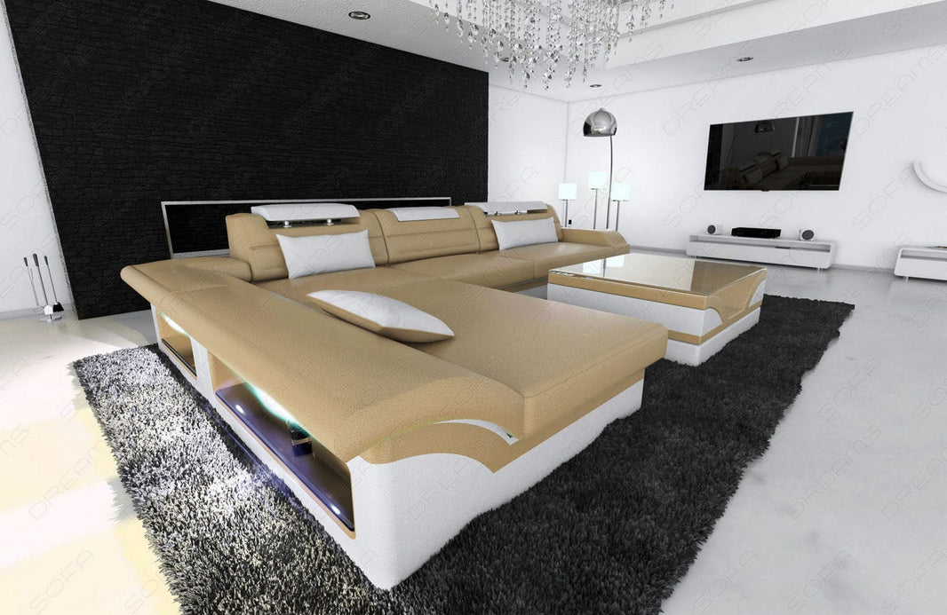 Mini Couch Monza Eleganz L Form in Leder