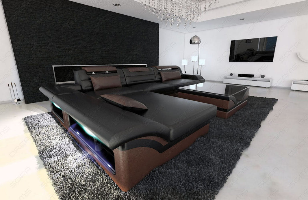 Couch Monza L Form in Leder