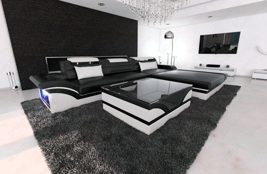 Ecksofa Parma L-Form in Leder