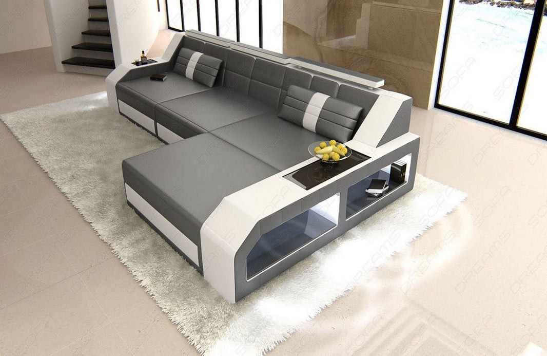 Couch Arezzo L-Form in Leder