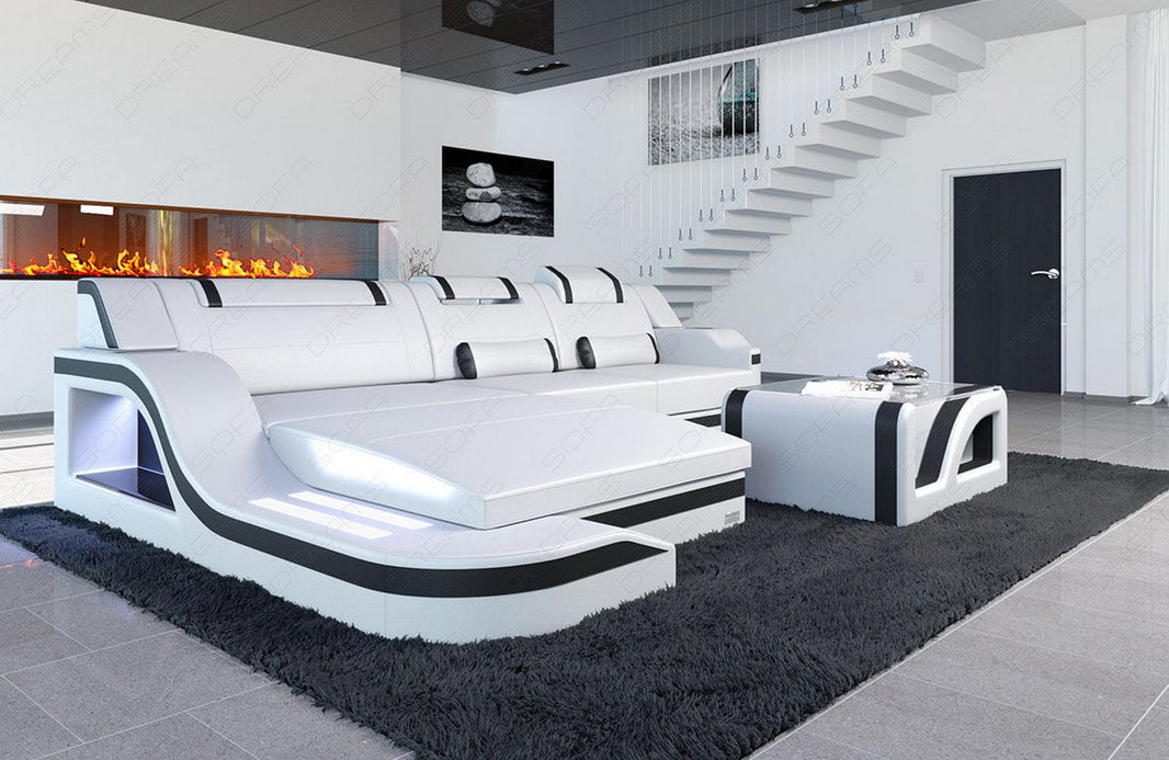 Mini Ecksofa Palermo L-Form aus Leder