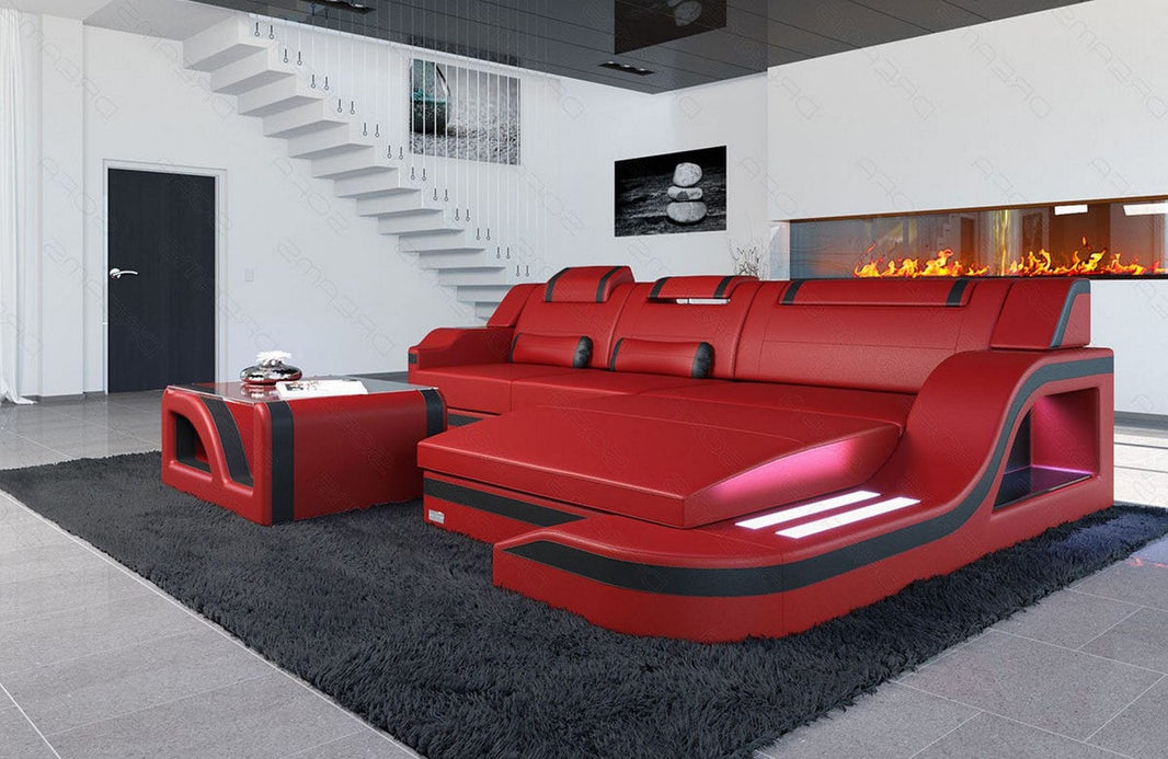 Mini Ecksofa Palermo L-Form aus Leder