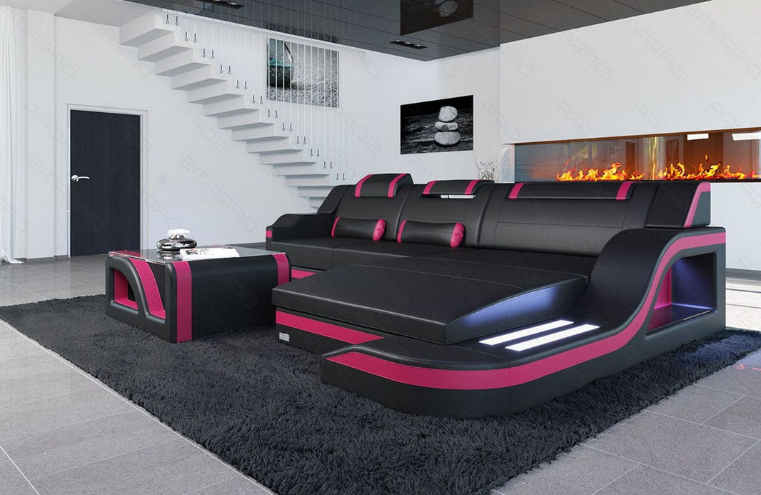 Mini Ecksofa Palermo L-Form aus Leder