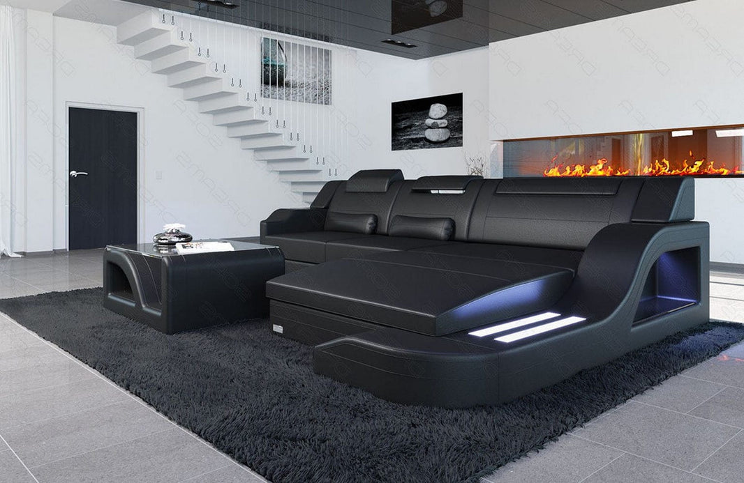 Mini Ecksofa Palermo L-Form aus Leder