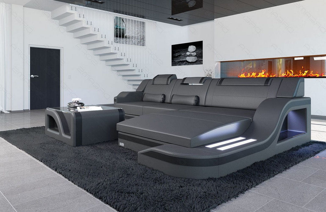 Mini Ecksofa Palermo L-Form aus Leder