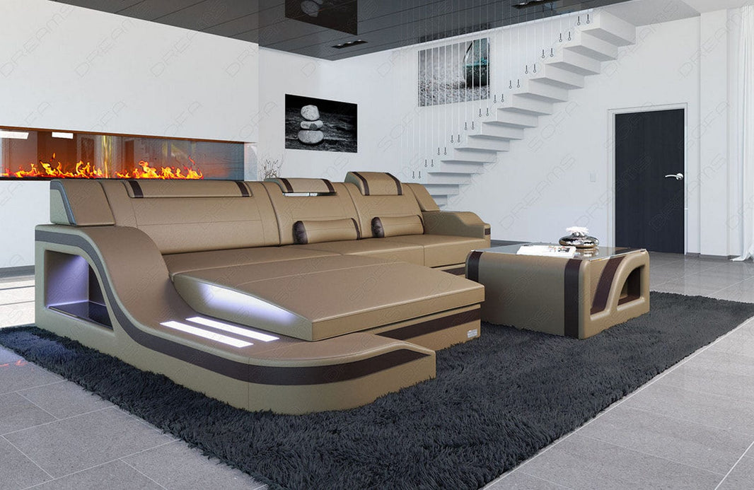 Ecksofa Palermo L-Form in Leder