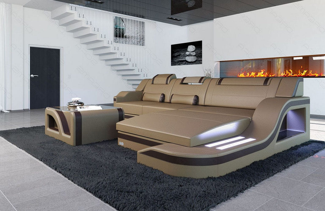 Ecksofa Palermo L-Form in Leder