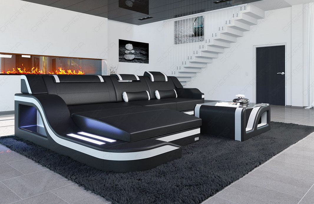 Ecksofa Palermo L-Form in Leder